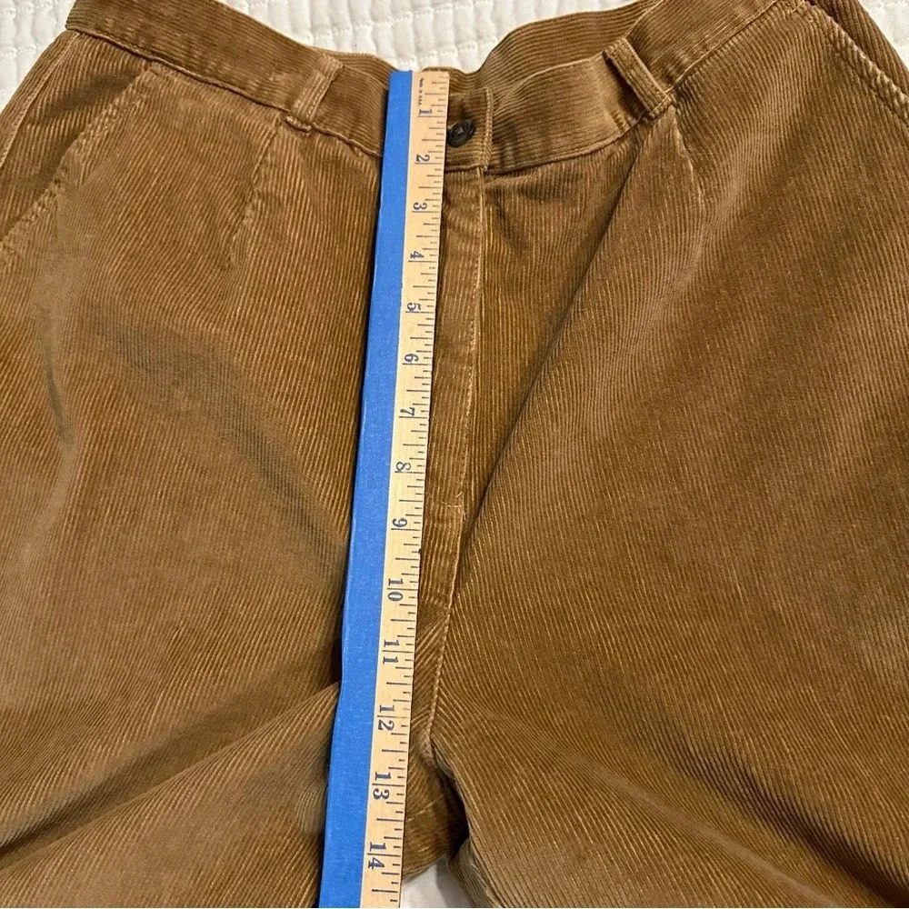 LL Bean Corduroy Pants Womens 14 Reg Brown Pleats Classic(n) - Picture 8 of 10